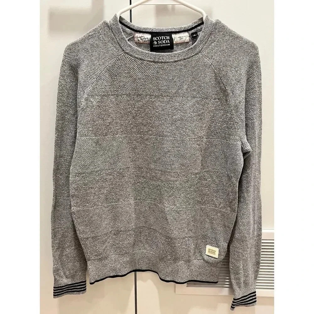 Scotch & Soda Amsterdam Mens Long Sleeve Linen Blend Pullover Sweater small